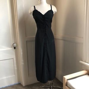 Topshop long black ruffle edge dress